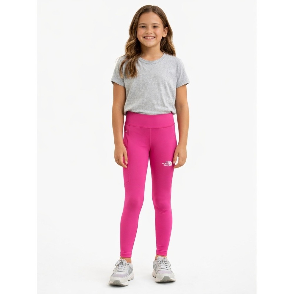THE NORTH FACE Girls S 7/8‎ Pink Logo Leggings